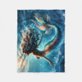 Mystische Meerjungfrauenkunst - farbenfrohe Schwan Fleecedecke (Vorderseite)