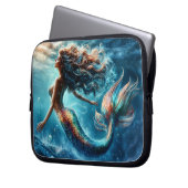 Mystische Meerjungfrauenkunst - farbenfrohe Schwan Laptopschutzhülle (Vorderseite Links)