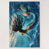 Mystische Meerjungfrauenkunst - farbenfrohe Schwan Puzzle (Vertikal)