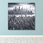 Mystische Metropole: New York in Monochrome Leinwanddruck (Insitu (Holzboden))