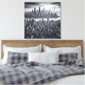 Mystische Metropole: New York in Monochrome Leinwanddruck (Insitu (Schlafzimmer))