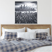 Mystische Metropole: New York in Monochrome Leinwanddruck (Insitu (Schlafzimmer))