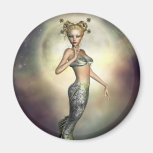 Mystische Mond-Meerjungfrau Magnet
