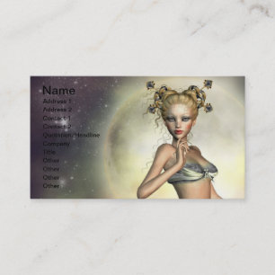 Mystische Mond-Meerjungfrau-Visitenkarte Visitenkarte