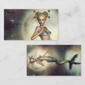 Mystische Mond-Meerjungfrau-Visitenkarte Visitenkarte (Vorne/Hinten)