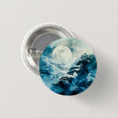 Mystische mondbeschienene Berglandschaft Button (Vorne & Hinten)