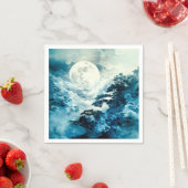 Mystische mondbeschienene Berglandschaft Serviette (Beispiel)