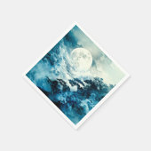 Mystische mondbeschienene Berglandschaft Serviette (Ecke)