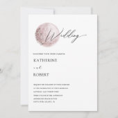 Mystische Mondblüte Rosa Einladung zur Hochzeit (Vorderseite)