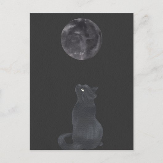 Mystische Mondkatze Postkarte (Vorderseite)