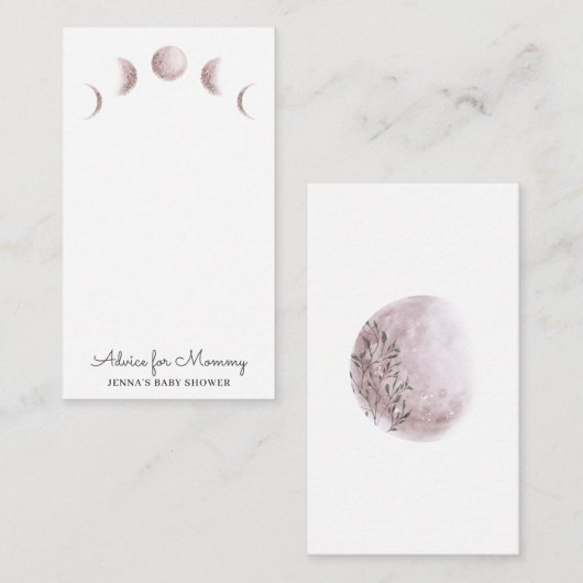 mystische Mondphasen Erröten Babyduschberatungskar Begleitkarte (Vorne/Hinten)