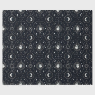 Mystische Mondphasen Himmels-Gotik-Muster Geschenkpapier