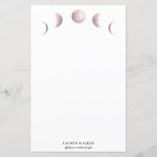 mystische Mondphasen Rosa Monogramm