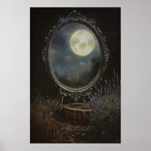 Mystische Mondreflexionskunst Dunkle Akademie Poster