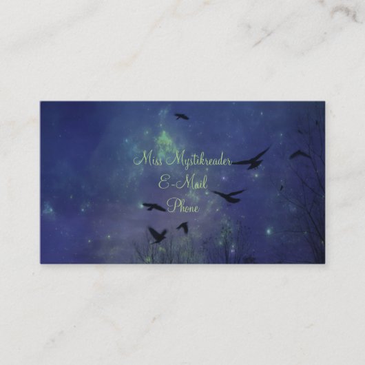 Mystische Nachtkrähen Visitenkarte (Vorderseite)