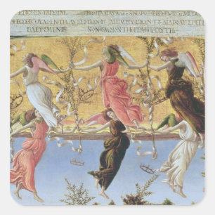Mystische Nativität Quadratischer Aufkleber