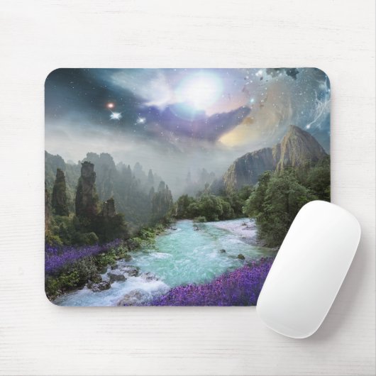 Mystische Naturlandschaft mit rauschendem Wasser Mousepad (Mit Mouse)