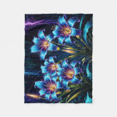 Mystische neonbotanische Natur inspiriertes Design Fleecedecke (Vorderseite)