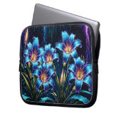 Mystische Neonliken botanische Pflanze Laptopschutzhülle (Vorderseite Links)