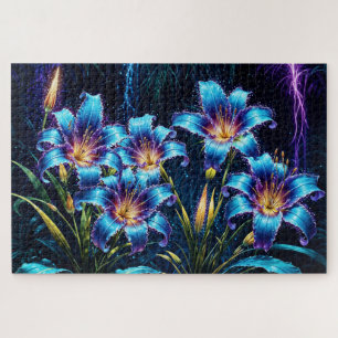 Mystische Neonliken botanische Pflanze Puzzle