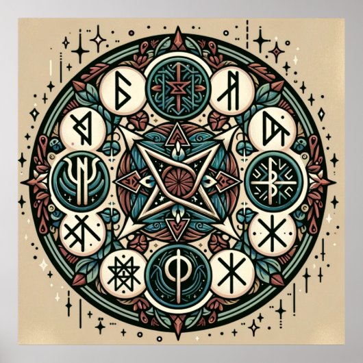 Mystische Norse Runes: Ein Saga antiker Symbole Poster (Vorne)