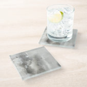 Mystische Objekte - grau Glasuntersetzer (Schrägansicht)