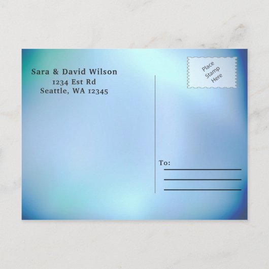 Mystische Octopus-Hochzeit speichert Daten Ankündigungspostkarte (Rückseite)