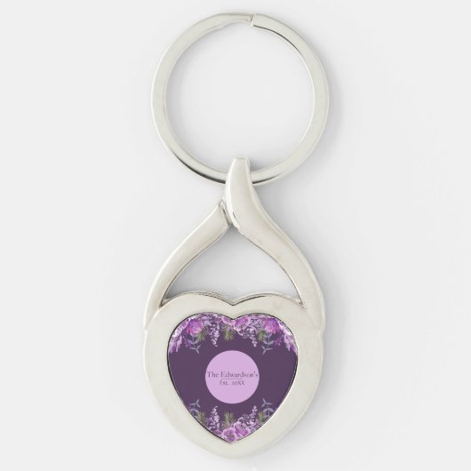Mystische Orcharten: Lila botanischer Bliss-Schlüs Schlüsselanhänger (Vorderseite)