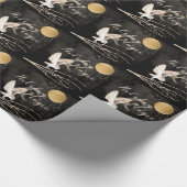 Mystische Owl Holiday Magie Sparkone Mond Geschenkpapier (Ecke)