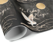 Mystische Owl Holiday Magie Sparkone Mond Geschenkpapier (Rolleneckpunkt)