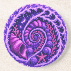 Mystische Ozean-Spiralgalaxie-Schalen-Kunst Lila Getränkeuntersetzer