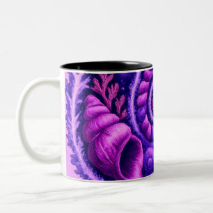 Mystische Ozean-Spiralgalaxie-Schalen-Kunst Lila Zweifarbige Tasse