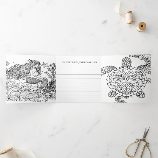 Mystische Ozeankarte Dreifach Gefaltete Einladung (Innenseite)