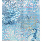 Mystische Ozeanträume Seepferd Quallen aquamarin b Duschvorhang (Vorderseite)