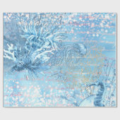 Mystische Ozeanträume Seepferd Quallen aquamarin b Geschenkpapier (Flach)