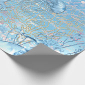 Mystische Ozeanträume Seepferd Quallen aquamarin b Geschenkpapier (Ecke)