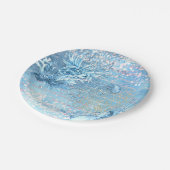 Mystische Ozeanträume Seepferd Quallen aquamarin b Pappteller (Schrägansicht)