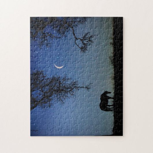 Mystische Pferde und Mond Puzzle (Vertikal)