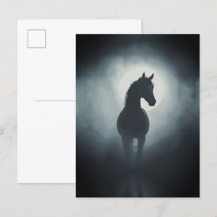 Mystische Pferdesilhouette Verzauberte Nacht Wandk Postkarte
