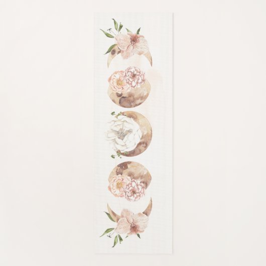 Mystische Phase des neutralen Blumenmoons Yogamatte (Vorderseite)