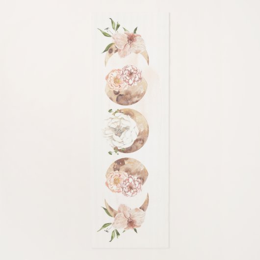 Mystische Phase des neutralen Blumenmoons Yogamatte (Rückseite)