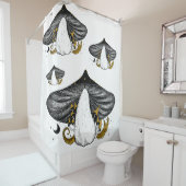 Mystische Pilz- und Mondphasen Duschvorhang (Beispiel)