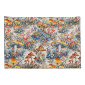 Mystische Pilze in Toile De Jouy Kissenbezug (Rückseite-Rechts)