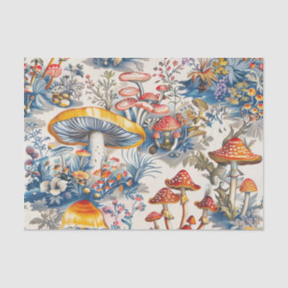 Mystische Pilze in Toile De Jouy Seidenpapier