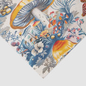 Mystische Pilze in Toile De Jouy Seidenpapier (Ausschnitt)