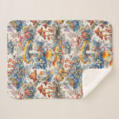 Mystische Pilze in Toile De Jouy Sherpadecke (Vorderseite (Horizontal))