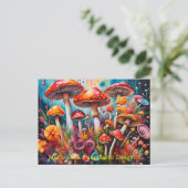 Mystische Pilze: Lebhafter Fungi Fantasia Postkarte (Stehend Vorderseite)