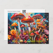 Mystische Pilze: Lebhafter Fungi Fantasia Postkarte (Vorne/Hinten)