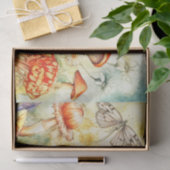 Mystische Pilze und strahlendes Moth-Decoupage Seidenpapier (Geschenk)