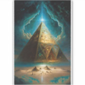 Mystische Pyramide Visionäre Kunst Aufkleber (Vorderseite)